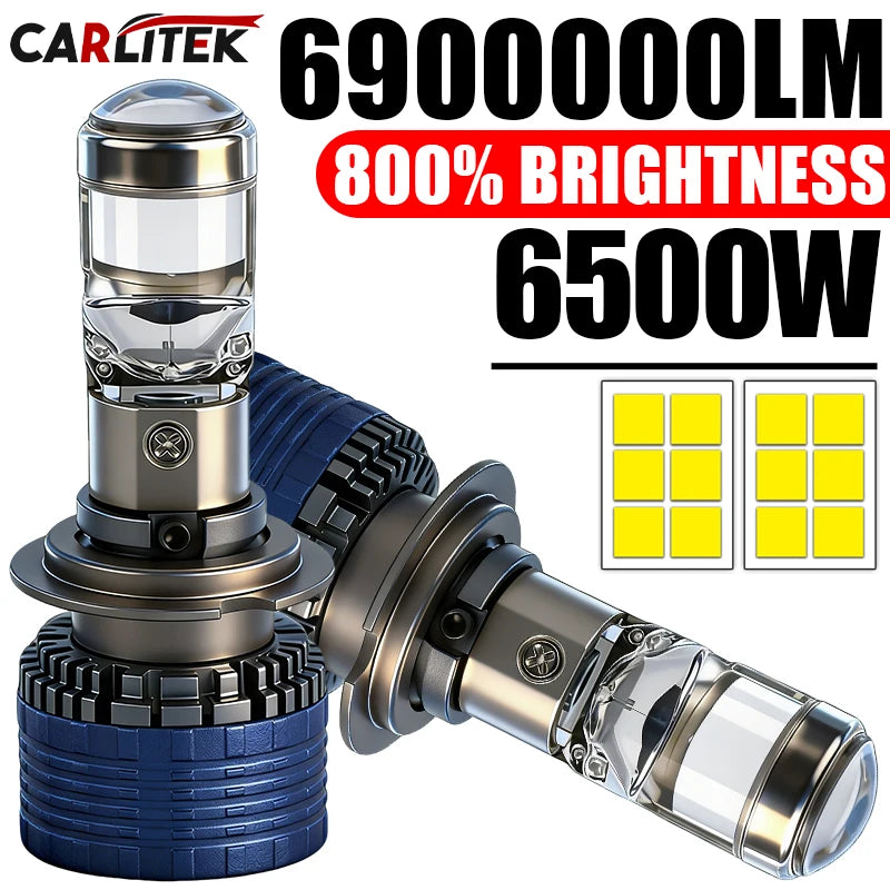 H7 H4 H11 LED Projector Lens Headlight H8 9005 9006 HB3 HB4 Car Bulb Canbus Turbo 6000K Hi