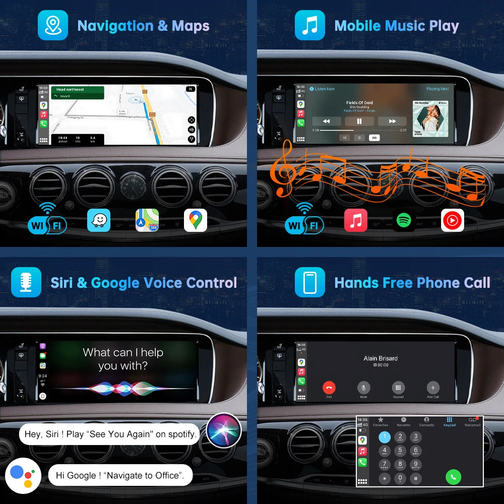Road Top Wireless CarPlay Link for Mercedes Benz S-Class W222 2014-2018 with Android Auto  | AUTOKITSHOP
