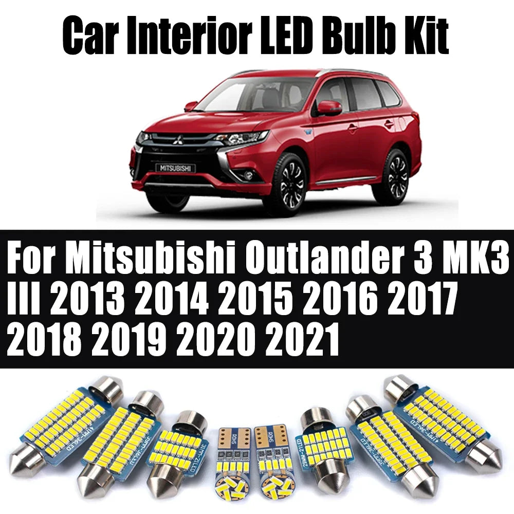 11-Piece LED Interior Light Kit for Mitsubishi Outlander 3 MK3 III 2014 -2019 - Canbus Dome Map Door Trunk Bulbs | AU...