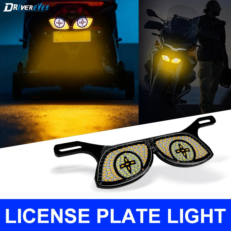 Motorcycle LED Lights Devil Eye Cat Eye Dynamic Tail Light Car Tail Decorative Lamp Strobe