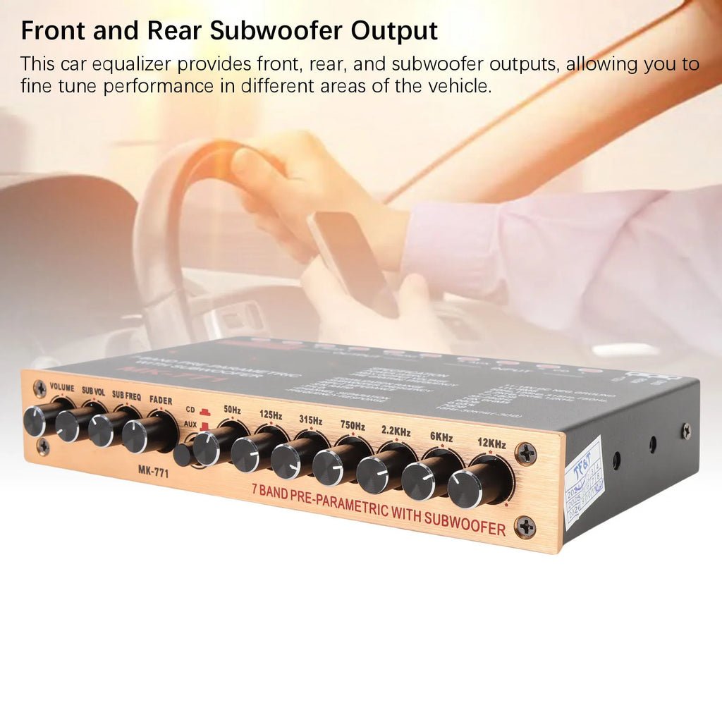 Car Stereo Equalizer Variable Gain Adjustment Front Rear Subwoofer Output 7 Band Car Graphic Equ - Automotive LED Light