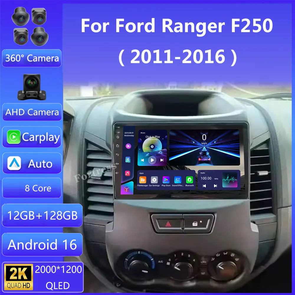 9 lnch Android 16 For Ford RANGER F-250 2011-2014 Car Radio player Video Multimedia Naviga