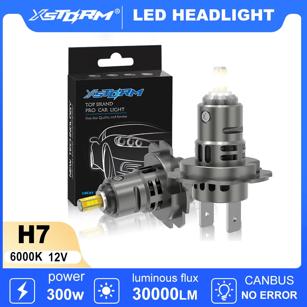 XSTORM H7 Led Headlights Canbus Bulb 300W 30000LM Headlamp Bulbs for Car 360 AutoLight Ass