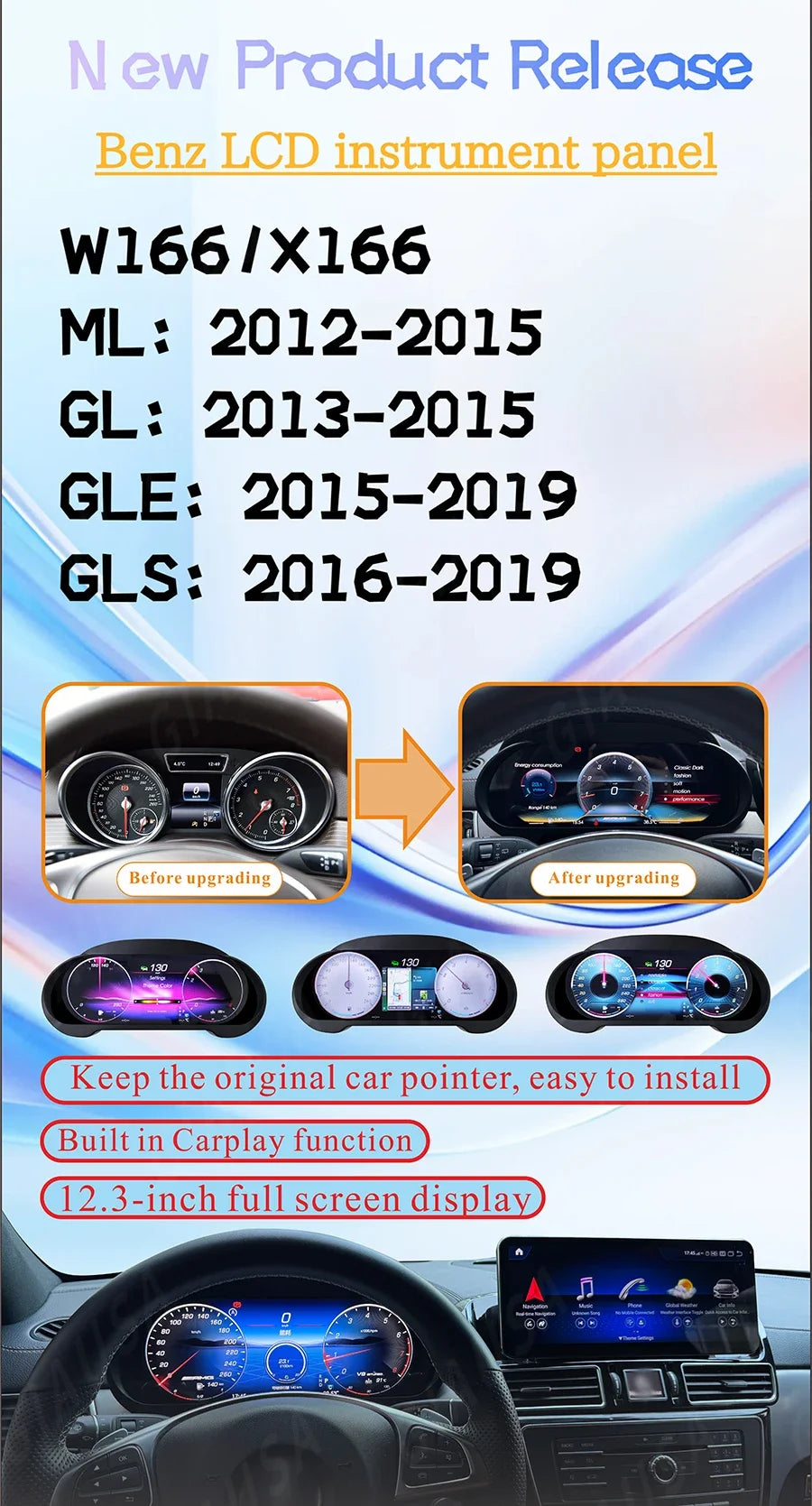 LED Interior Light Kit for Mercedes W166 X166 Gls - Canbus Error-Free Interior Bulbs