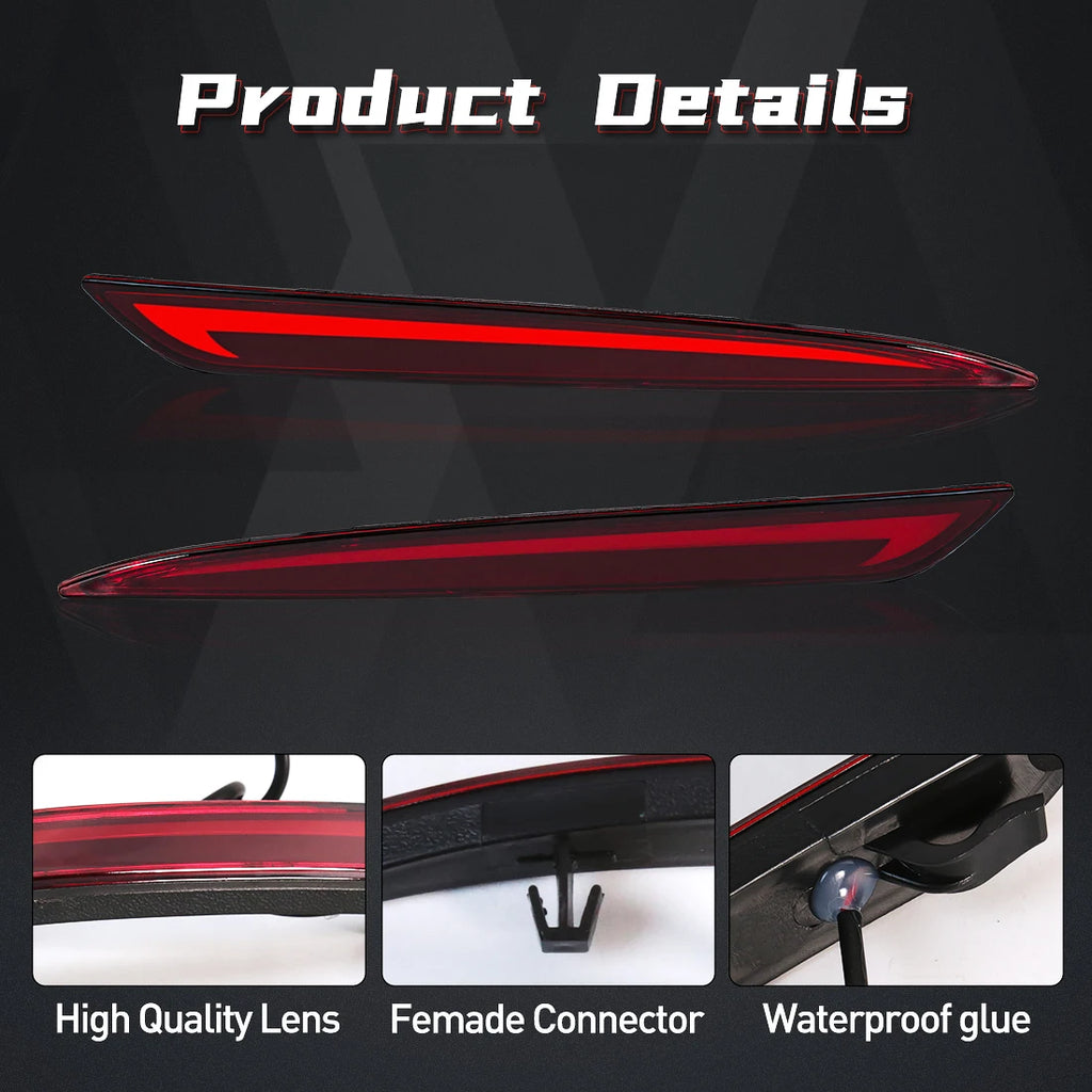 For Ford Mondeo Fusion 2013 2014 2015 2016 2017 2018 LED Rear Bumper Reflector Lights Brak | AUTOKITSHOP
