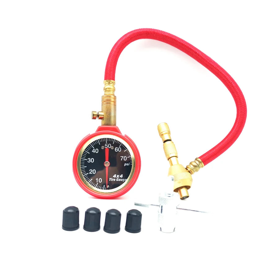 0-75PSI Tyre Deflator Rapid Tire Air Pressure Gauge Pointer Type Dial Valve Tool