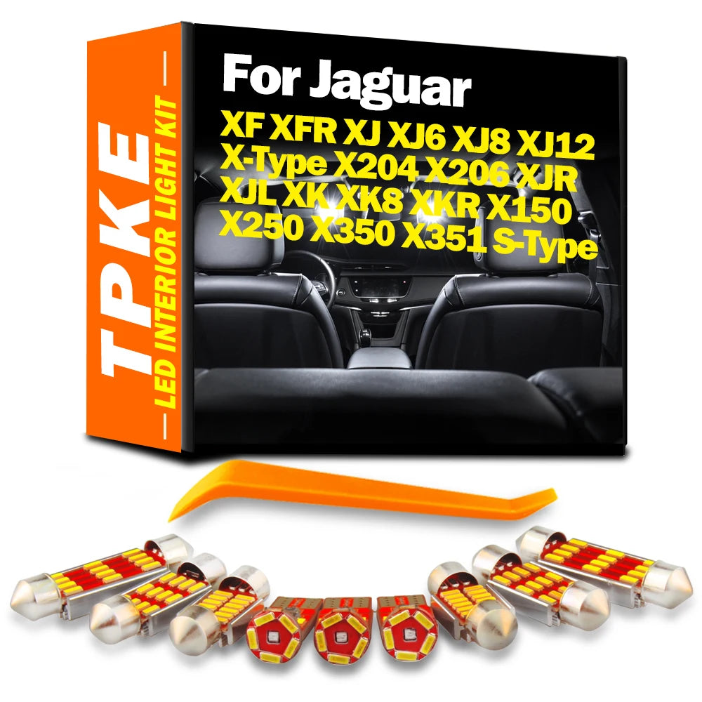 LED Interior Light Kit for Jaguar XF XFR XJ XJ6 XJ8 XJ12 X-Type X204 X206 XJR XJL XK XK8 XKR X150 X250 X350 X351 S-Ty...