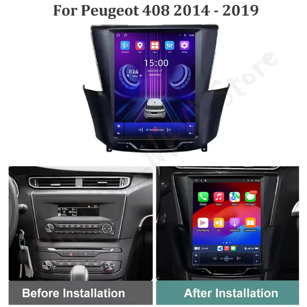 9.7 lnch for Peugeot 408 2014-2019 Car Radio Multimedia Player Android 16 Intelligent Syst