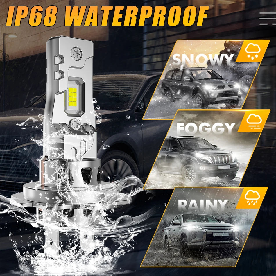 2Pc 5000W High Power H7 H4 LED Bulb Turbo Headlight 6500K 5000000LM 12V 24V CSP Powerful Best H4 LED Diode approved H7 Mini Lamp