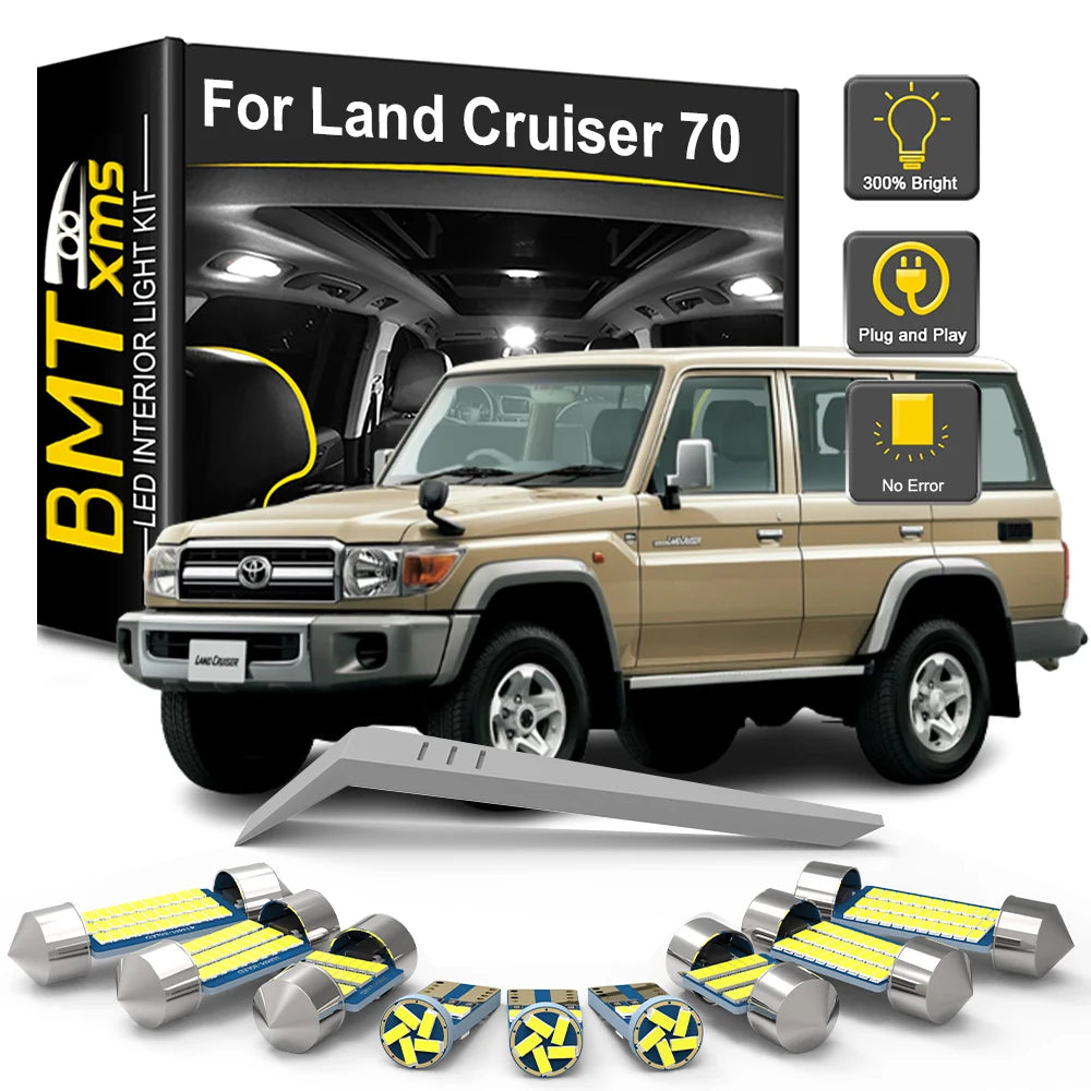 7-Piece LED Interior Light Kit for Toyota Land Cruiser 70 Series LC70 LC71 LC76 LC78 LC79 1990-2020 - Canbus Dome Map...
