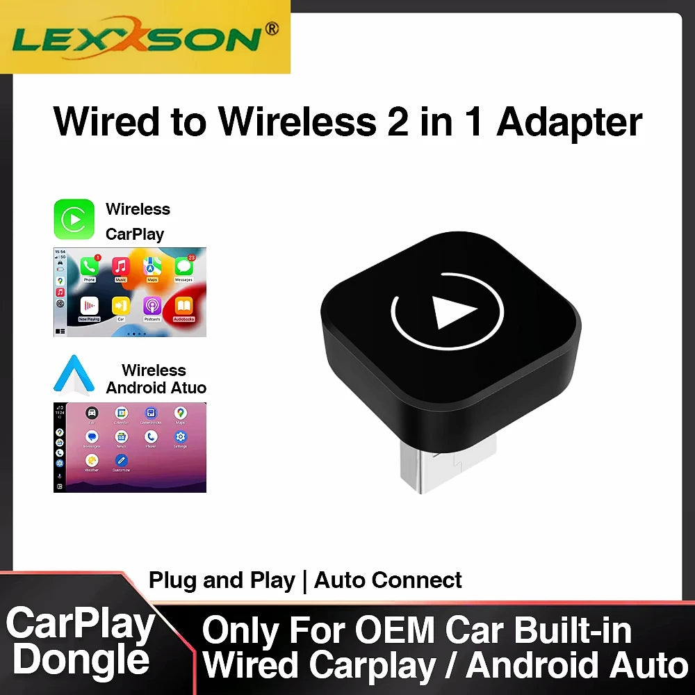 2in1 Wireless CarPlay Dongle Wireless Android Auto Adapter AI Smart Box Car Intelligent Sy | AUTOKITSHOP