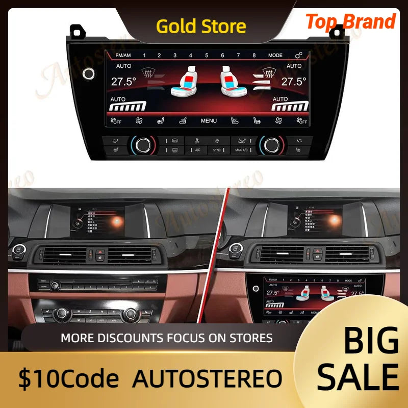 Digital AC Control Panel For BMW 5 Series F10 F11 5GT F07 F18 M5 2009-2018 Car Multimedia