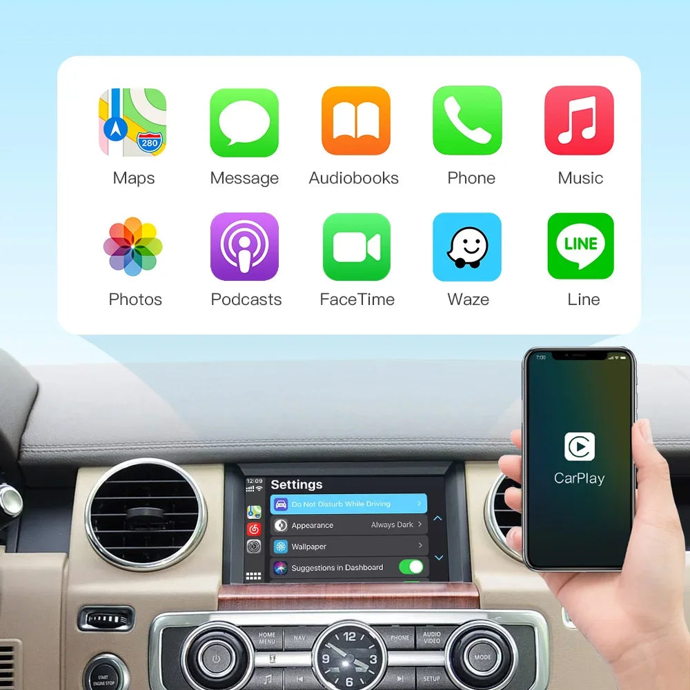 CARABC Wireless Carplay Android Auto For Land Rover Jaguar Discovery 4 Evoque Freelander 2