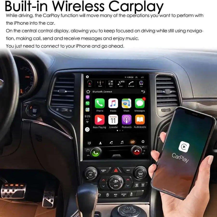 256GB Android 14 IPS Screen Car Radio GPS Navigation For JEEP Grand Cherokee Stereo Multim