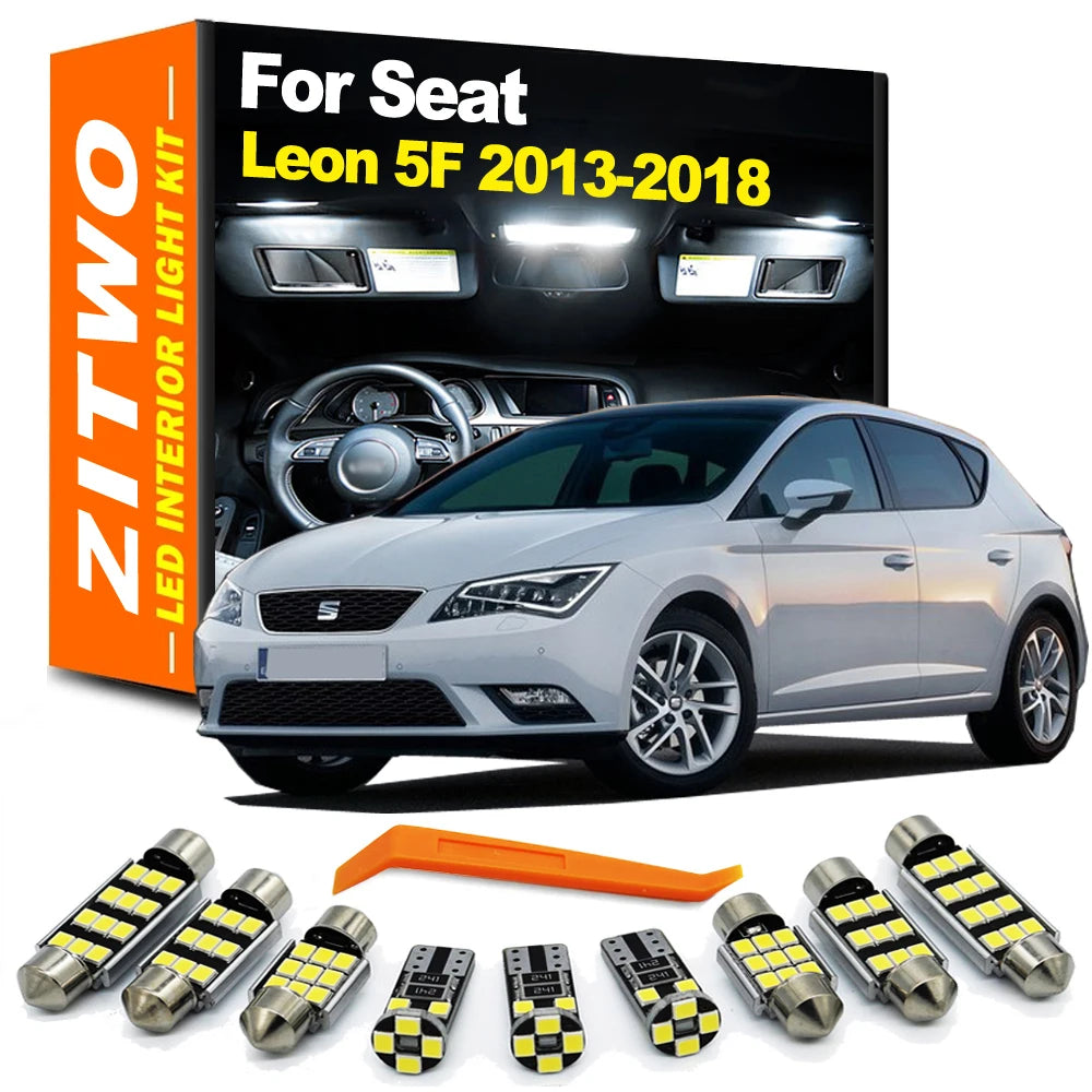 ZITWO 14Pcs Complete LED Interior Reading Foot Light Kit For Seat Leon 3 MK3 5F  for Seat MK3 - Automotive LED Light