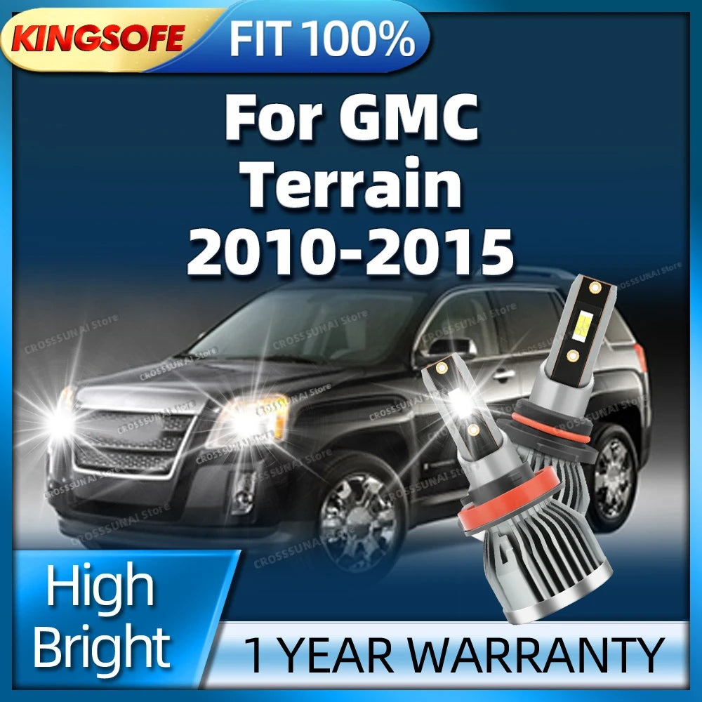 2/4Pcs LED Canbus Car Headlight 30000LM Auto Light Bulbs 6000K with Fan For GMC Terrain 20