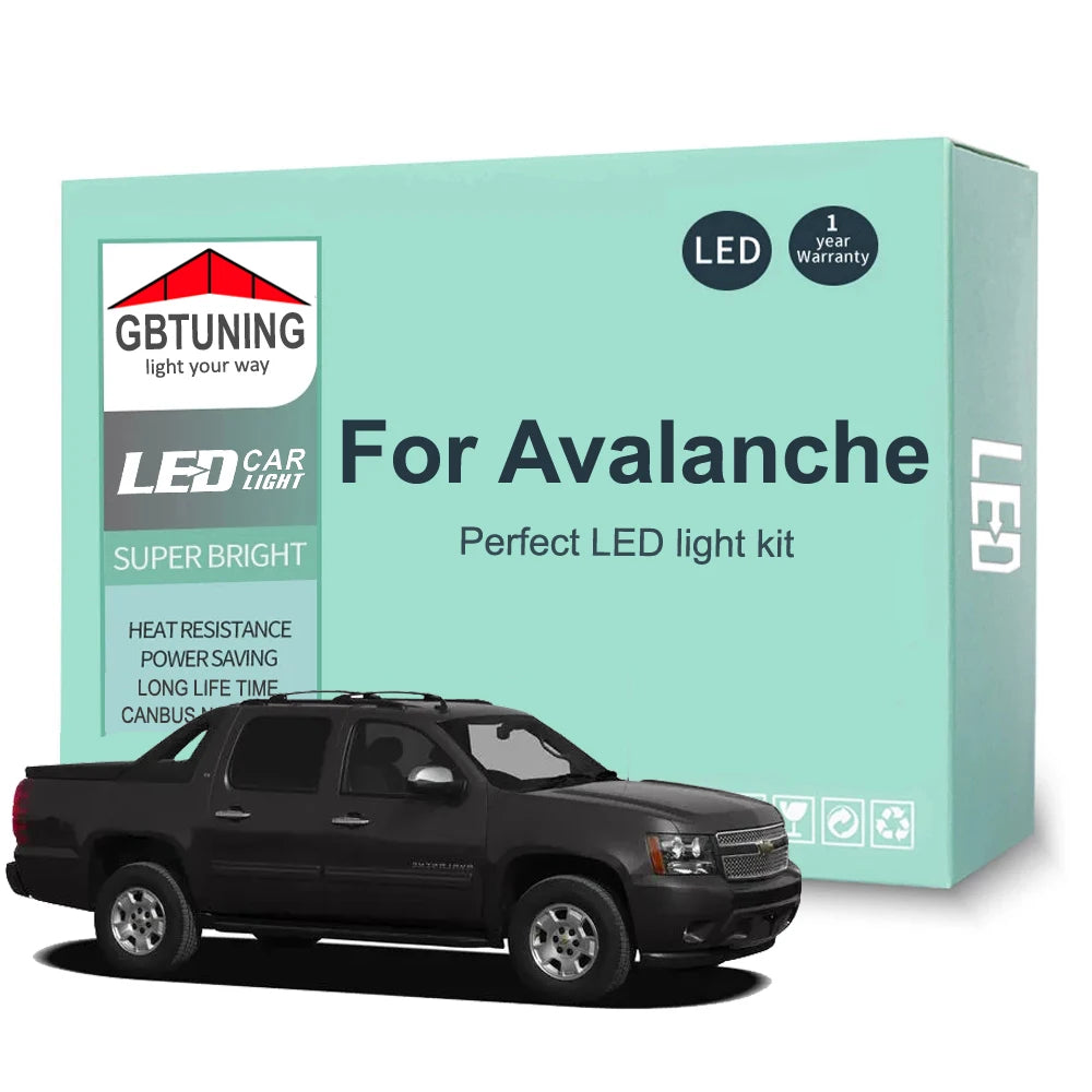 LED Interior Light Kit for Chevrolet Chevy Avalanche 2002-2010 - Canbus Dome Map Door Trunk Bulbs | AUTOKITSHOP