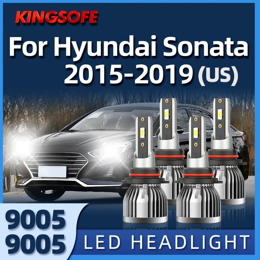 KINGSOFE Car Headlight 30000LM LED 9005 HB3 6000K Auto Headlamp Lights Fit For Hyundai Son