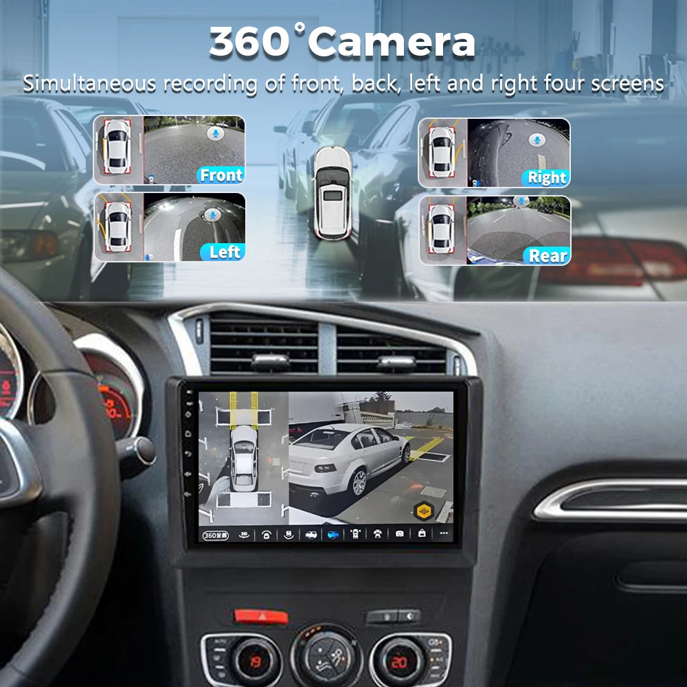 Android 16 Carplay DSP WIF+4G Car Radio GPS Multimedia Player For Citroen C4 C4L DS4 2013