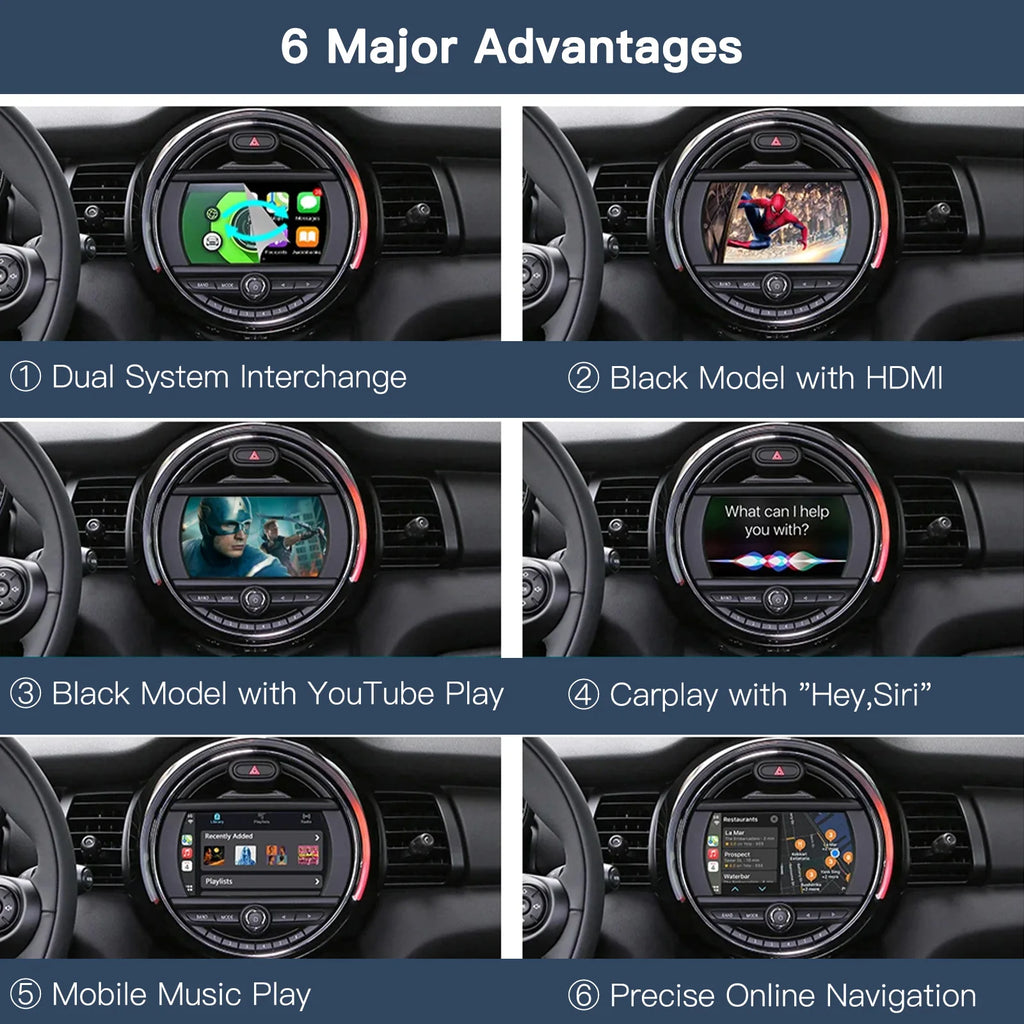 Wireless CarPlay Android Auto For BMW Mini R55 R56 R57 R58 R59 R60 R61 F54 F55 Clubman Cou