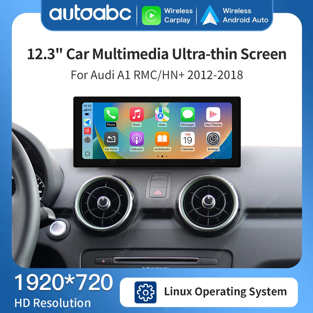 12.3'' Ultra-thin Multimedia Linux Screen Display For Audi A1 2012-2018 With Wireless Carp | AUTOKITSHOP