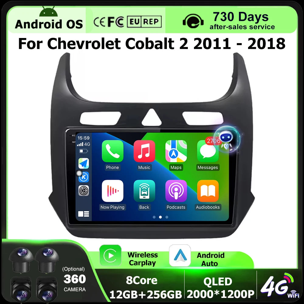 Wireless CarPlay For Chevrolet Cobalt 2 2011 - 2018 Android 16 Auto Car Radio Multimedia V