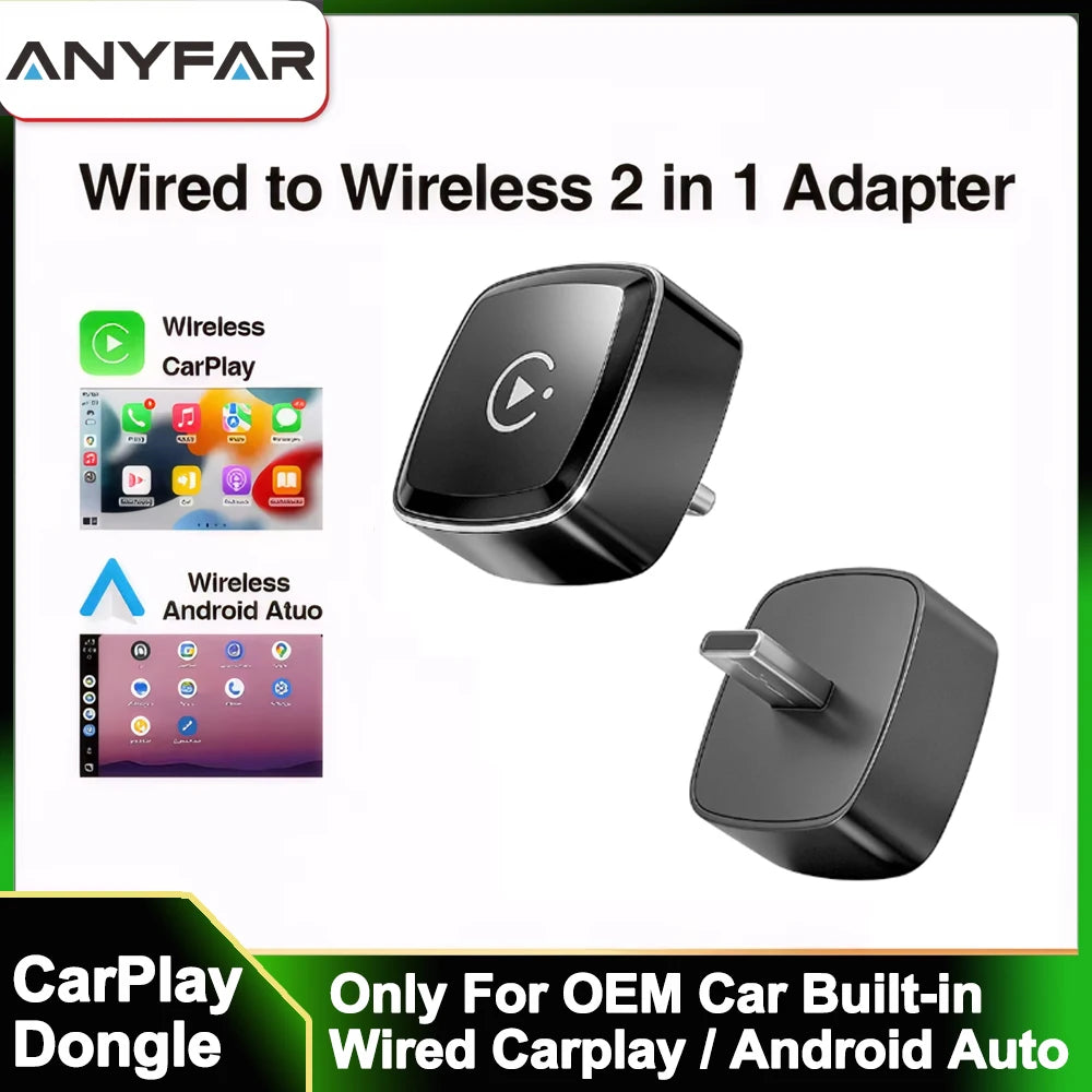 2 in 1 Wireless CarPlay Type-c Adapter Android Smart Dongle for Factory Wireless CarPlay &