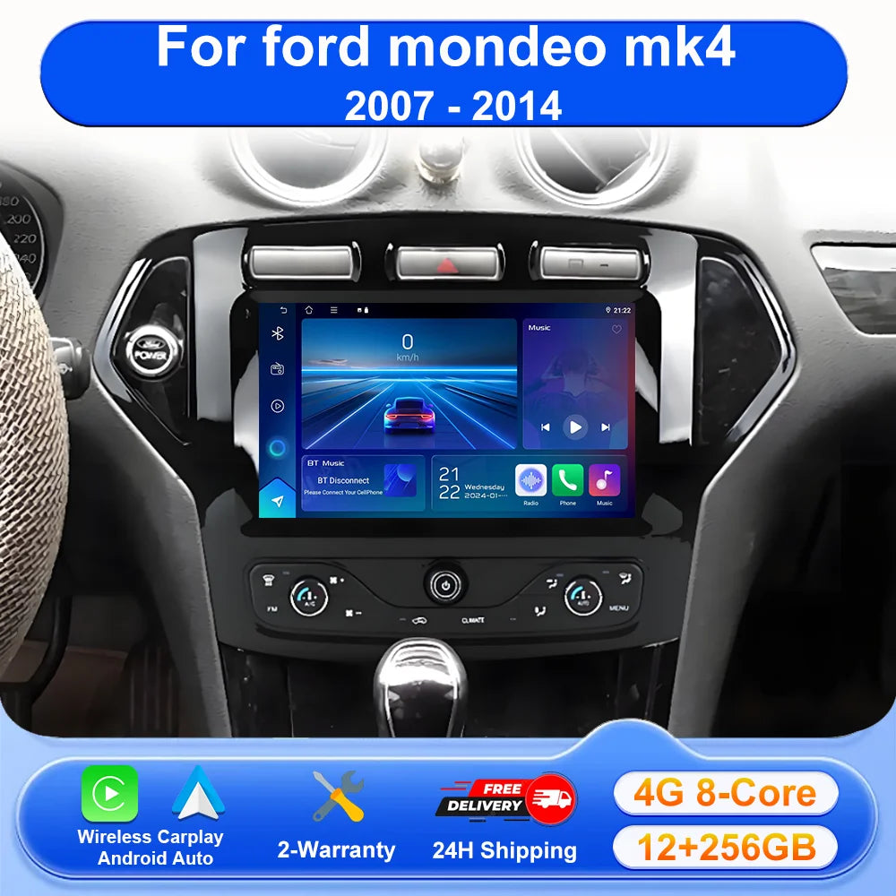 Android 16 Carplay For ford mondeo mk4 2007-2014 Car Radio Multimedia Player Navigation GP