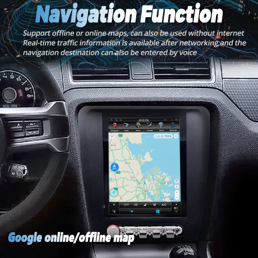 For Ford Mustang 2010-2014 Android Screen Navigation Stereo Wireless Carplay GPS Multimedi