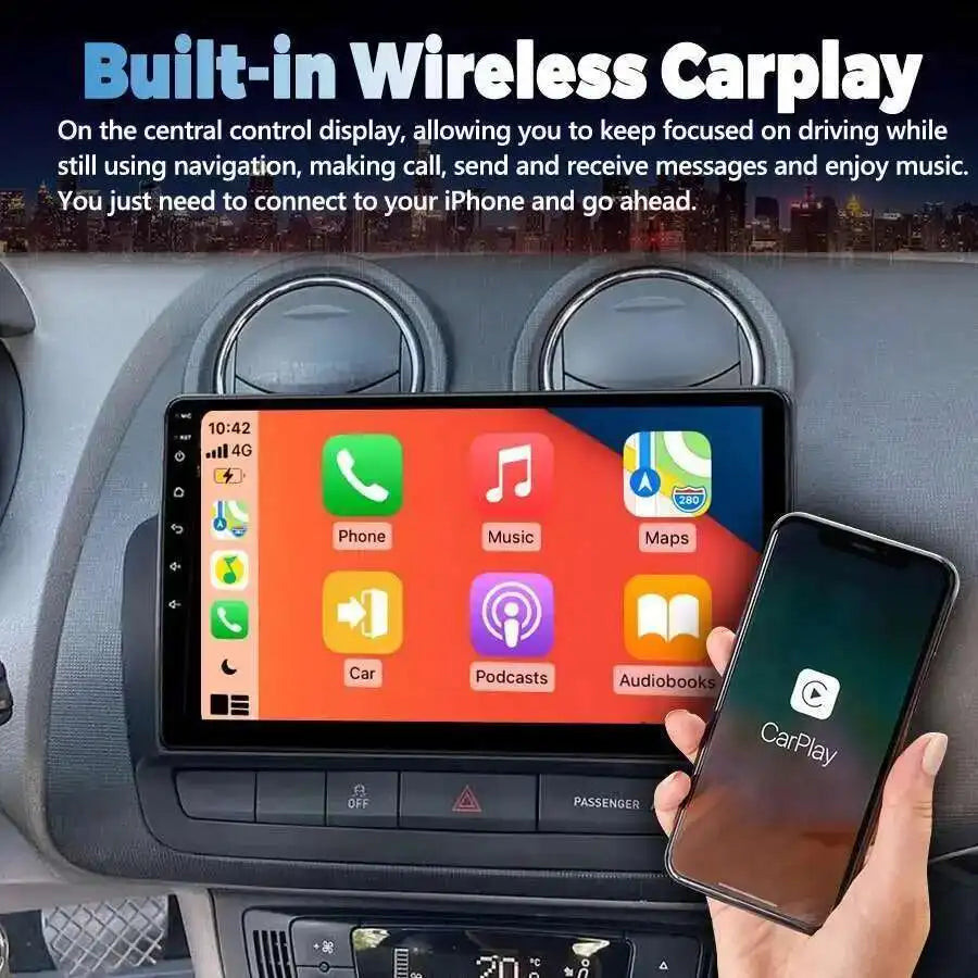 9inch Android 14 AI Voice Car Radio GPS For Seat Ibiza 2016 Multimedia Video Player Wirele