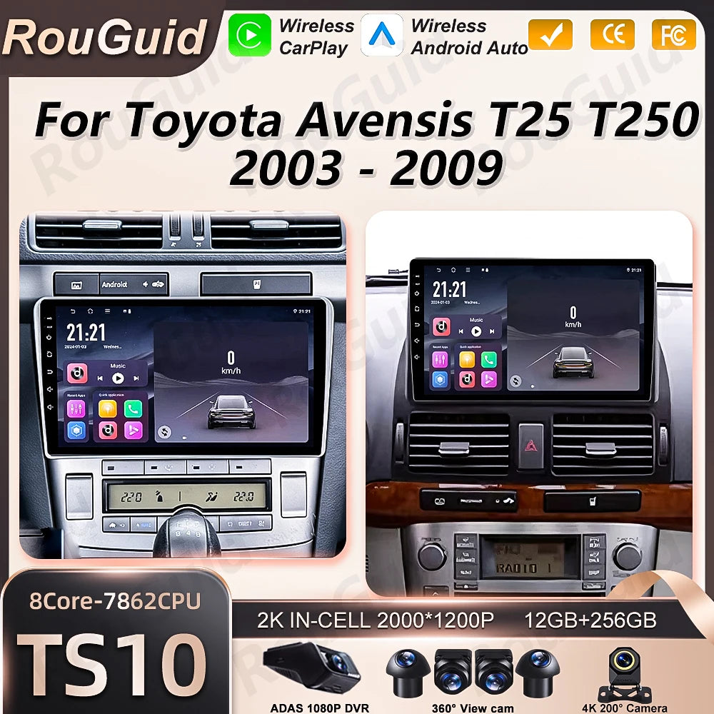 Android 16 Car Radio For Toyota Avensis T25 T250 2003 - 2009 Multimedia Player Autoradio B | AUTOKITSHOP