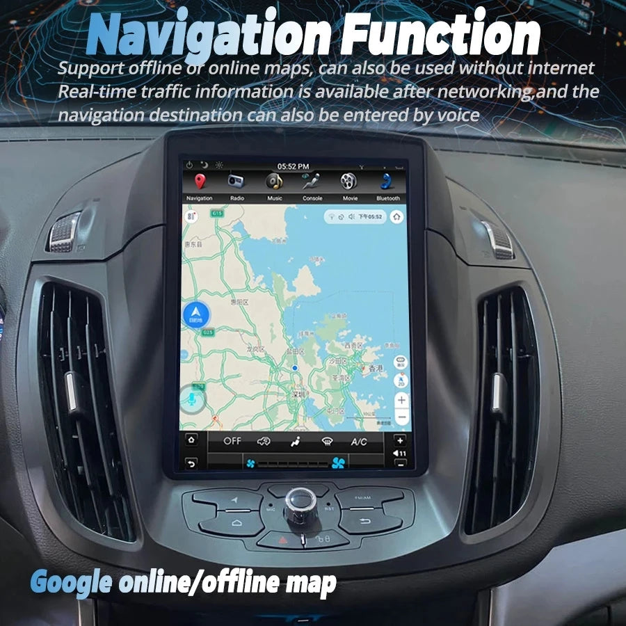 256GB Android 15 Car GPS Navigation Video Player for Ford c max kuga MK3 Carplay Radio Mul
