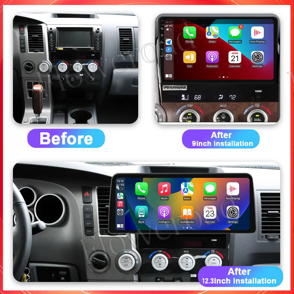 12.3' For Toyota Tundra XK50 2007 - 2013 Sequoia XK60 2008 - 2017 Car Radio Android15 Mult | AUTOKITSHOP