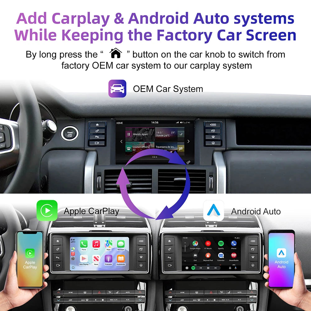 Wireless CarPlay Android Auto retrofit kit decoder box CarPlay Interface for Lander Rover  | AUTOKITSHOP