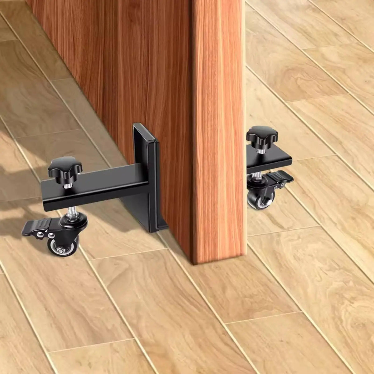 Adjustable Door Dolly Lockable Wheels Panel Dolly for Warehouse - Automotive LED Light