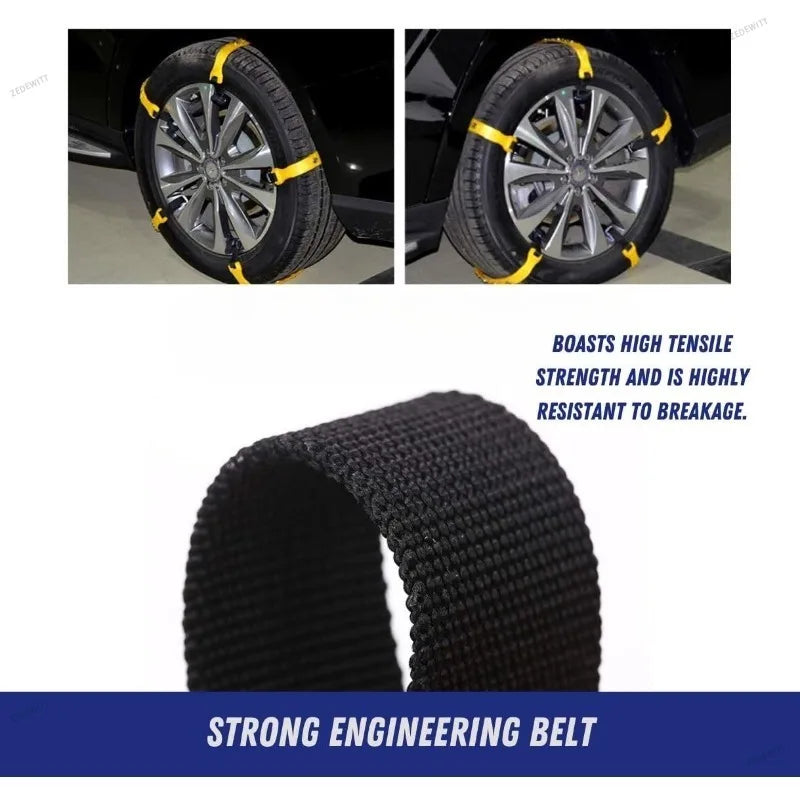 Off Road Winter Anti Slip Tire Chains 10PCS Snow Wheel Bands Anti Skid Safety Gear Fit Motorcycl - Automotive LED Light