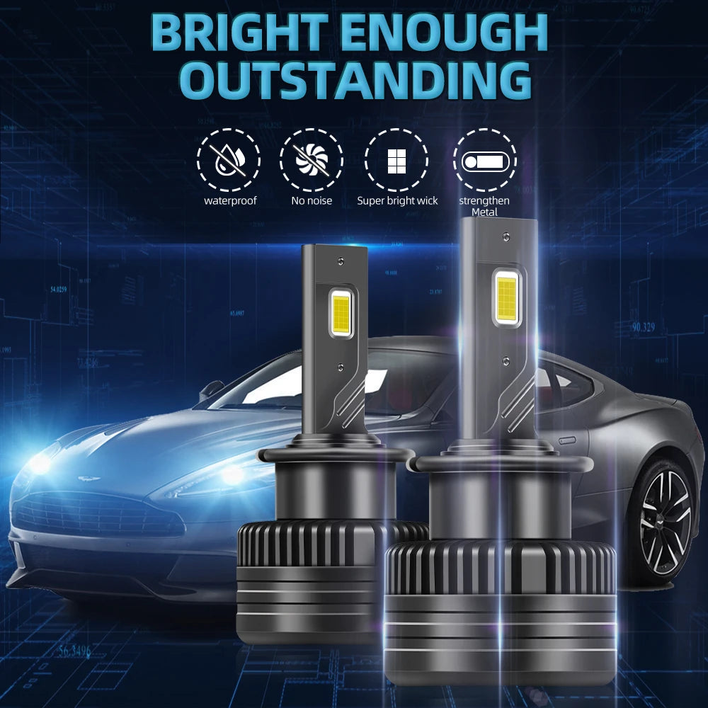 2X 30000LM 6000K Super White D2S HID Xenon Headlight Bulbs 120W LED Car Lights Auto Lamps