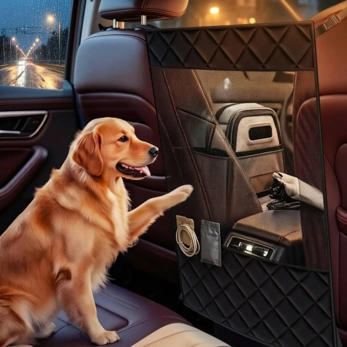 Car Pet Isolation Net Tool-Tool-Optional Divider Sturdy for Road Trips - Automotive LED Light