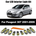 16Pcs LED Bulb Interior Dome Map Reading Vanity Mirror Light Kit For Peugeot 307 SW 2001 2002 20 - Canbus LED Car Light