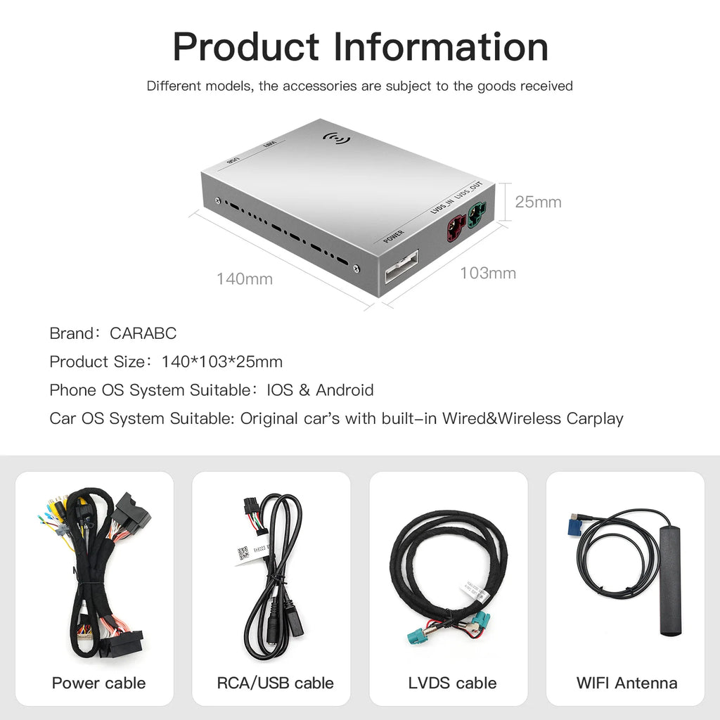 Wireless CarPlay For BMW NBT/CIC/EVO/CCC 1 2 3 4 5 7 Series E70 F10 X1 X3 F25 F26 F48 MINI