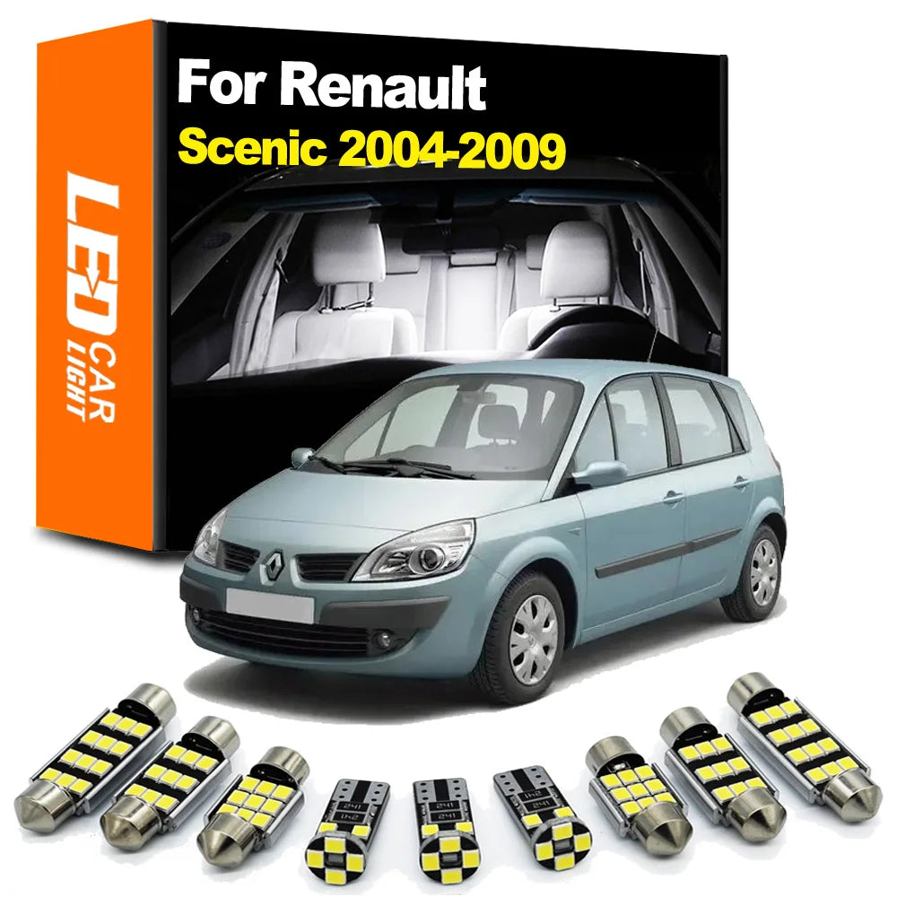 16-Piece LED Interior Light Kit for Renault Scenic II 2 MK2 - Canbus Error-Free Bulbs | AUTOKITSHOP