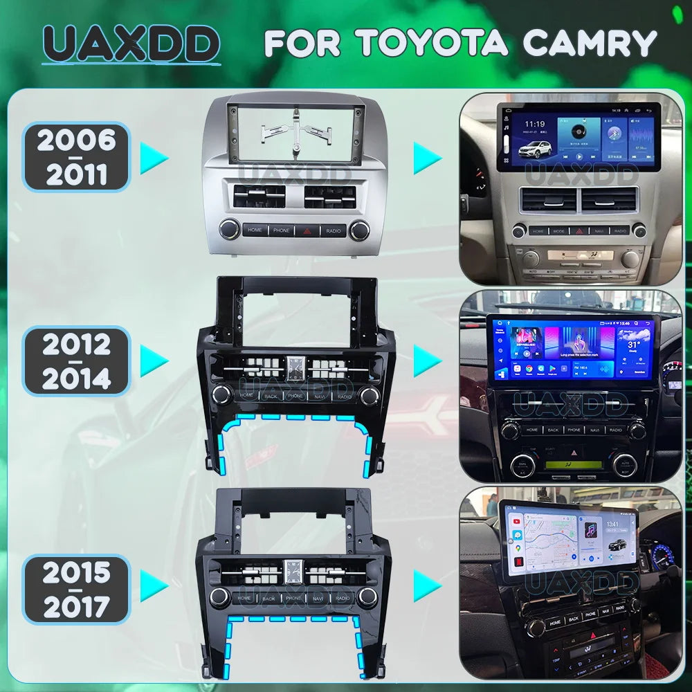 For TOYOTA 2008-2011 2012-2017 CAMRY 12.3inch 10.25inch Android frame car DVD MP5 radio vi
