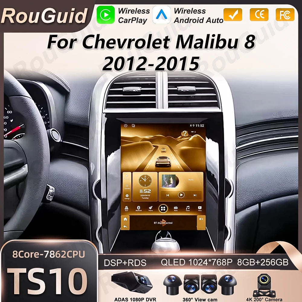 Android16 Car Radio For Chevrolet Malibu 8 2012 2013 2014 2015 Bright Black Multimedia GPS | AUTOKITSHOP