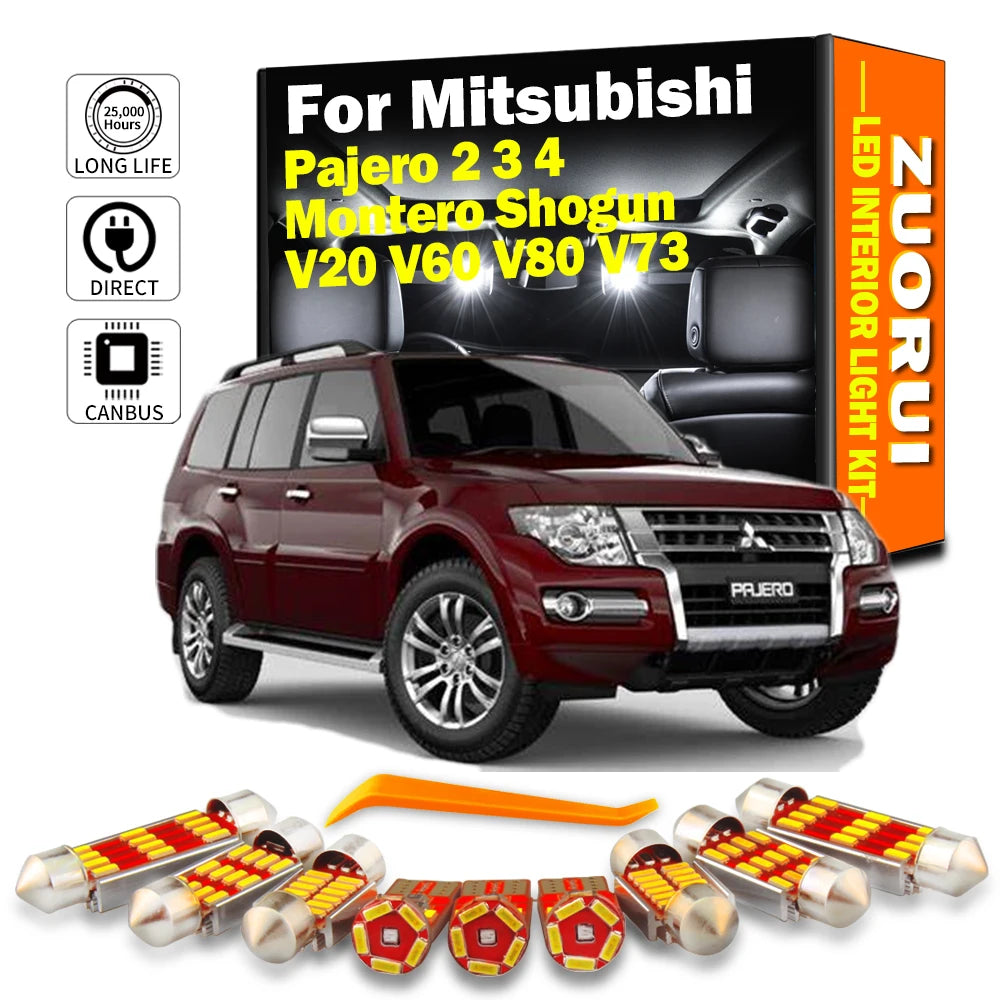 LED Interior Light Kit for Mitsubishi Pajero 2 3 4 Montero Shogun MK2 MK3 MK4 V20 V60 V80 V73 Car Led Bulbs - Canbus ...
