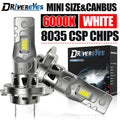 H4 H7 LED Headlight 1:1 Mini Size Fanless Head Lamp Wireless 16PCS 8035 CSP Chips Car Bulb