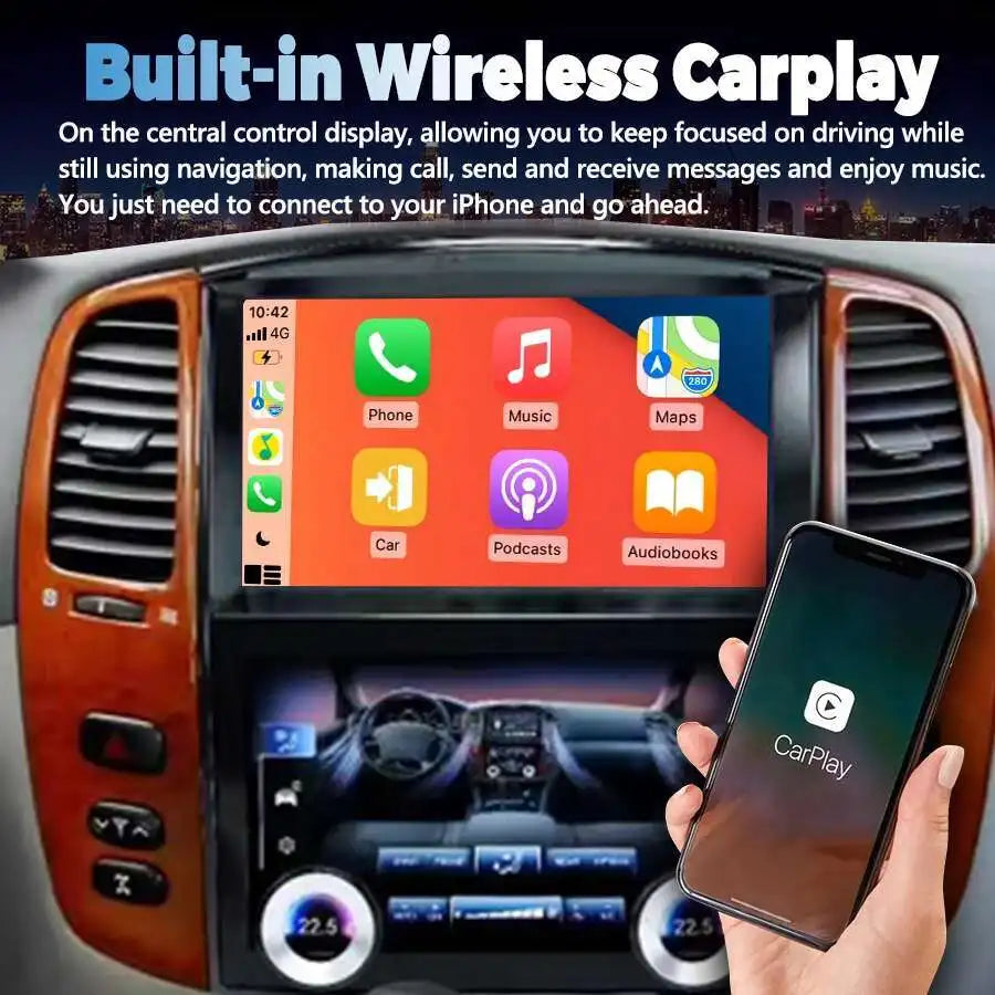 Android 14 Screen Ac Panel For Toyota Land Cruiser LC100 For Lexus LX470 2003-2007 Radio G