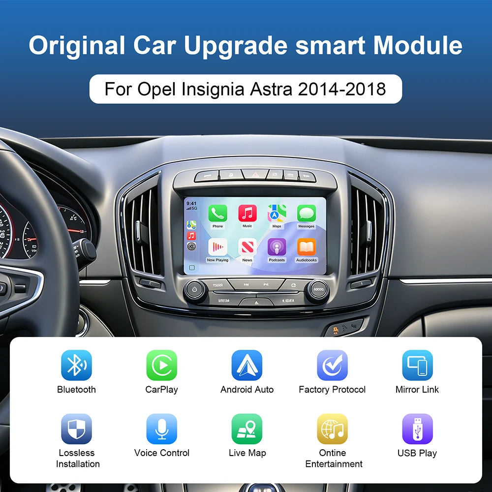 LEXXSON Wireless Carplay Android Auto Module For Opel Insignia Astra 2014-2018 8 inch Scre | AUTOKITSHOP