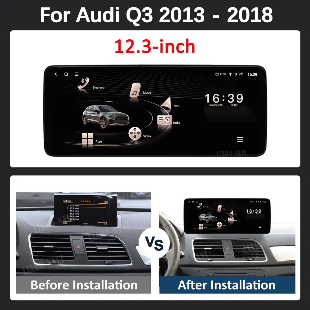 for Audi Q3 2013 2014 2015 - 2018 Carplay Car Radio Video Multimedia Player 4G GPS Navi An