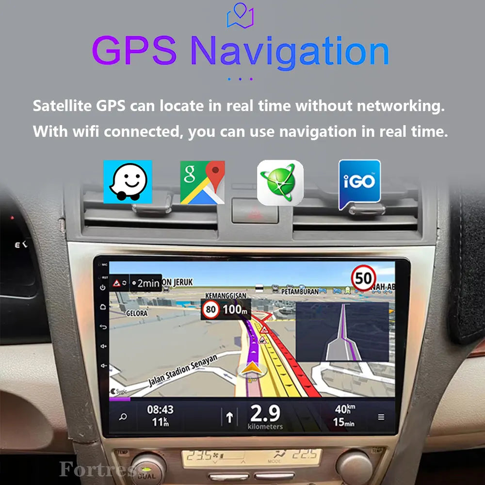 Car Radio Android 16 For Toyota Camry 40 2007 2008-2011 RDS 8 Core Navigation 360 Camera W