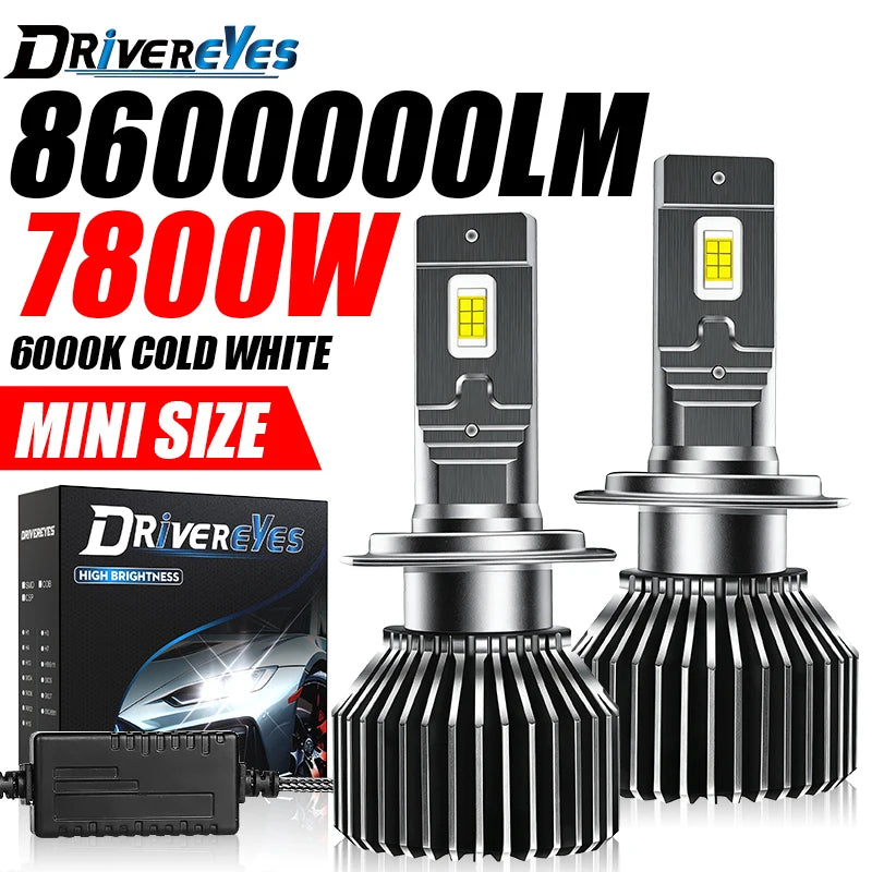 7800W K5C H4 H7 LED Headlight 8600000LM H11 H8 H9 H1 9005 HB3 9006 HB4 9012 HIR2 Auto Car